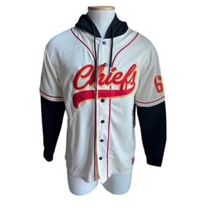 NWT NFL Kansas City Chiefs long sleeve baseball jersey hoodie size L